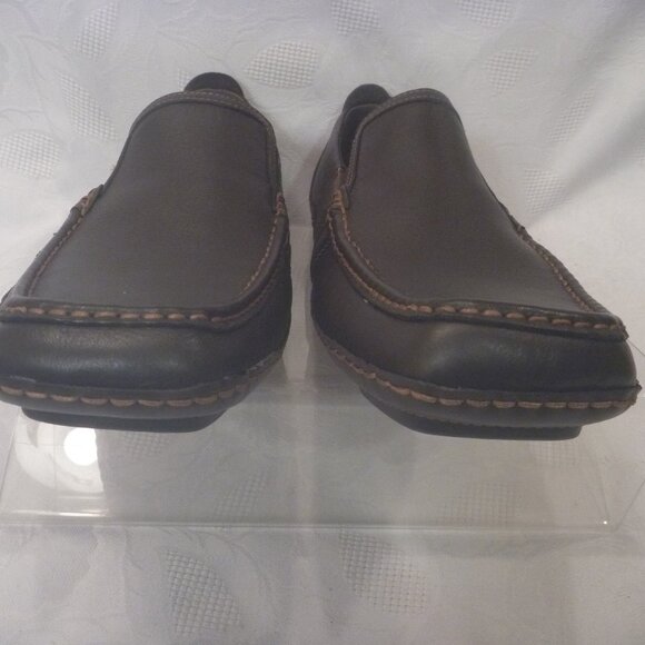 New Calvin Klein Men 13 M Driver Loafer Shoe Moccasin Brown Leather Nappa - Picture 8 of 11